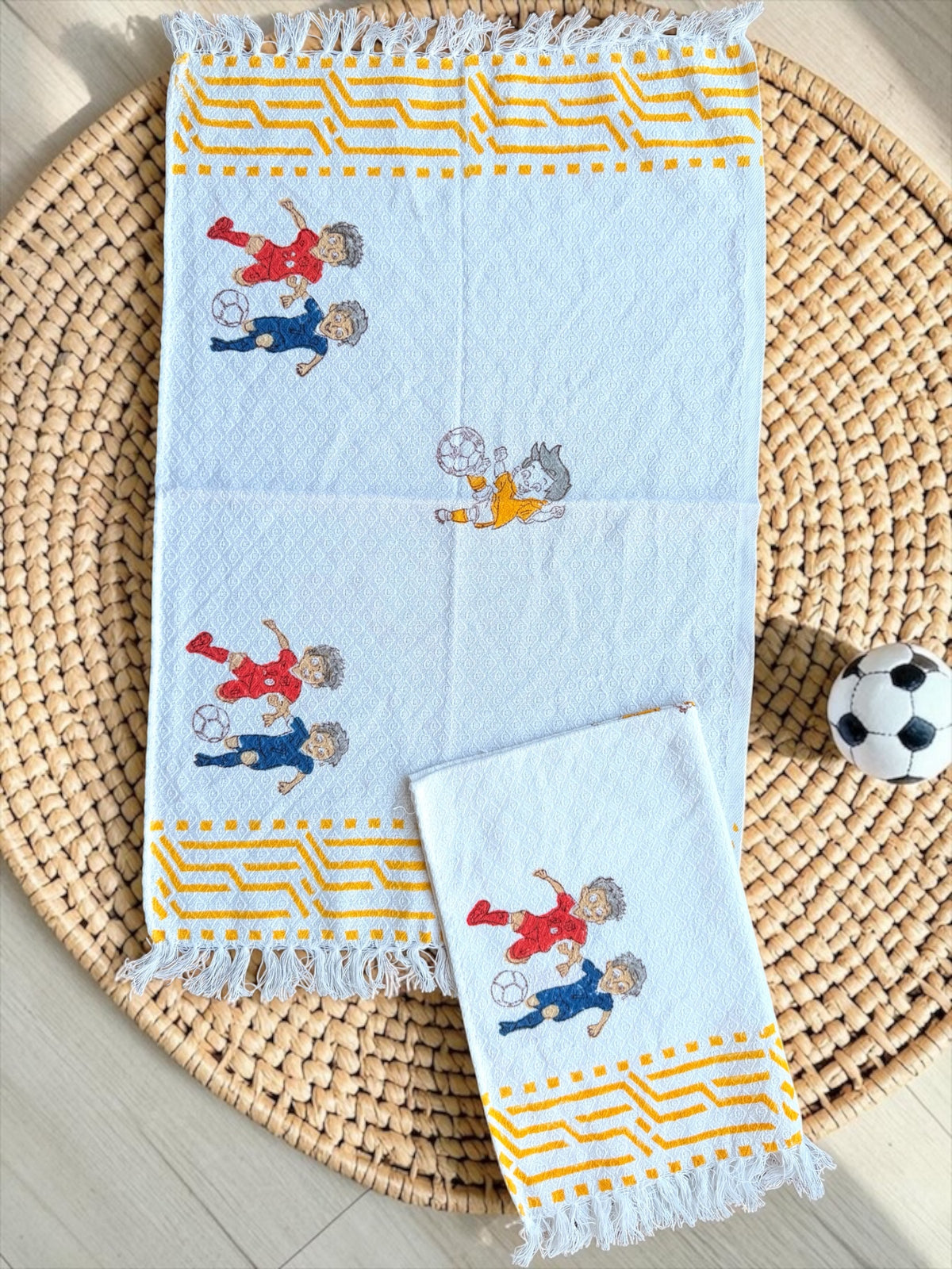 football-theme-cotton-hand-towels-for-kids