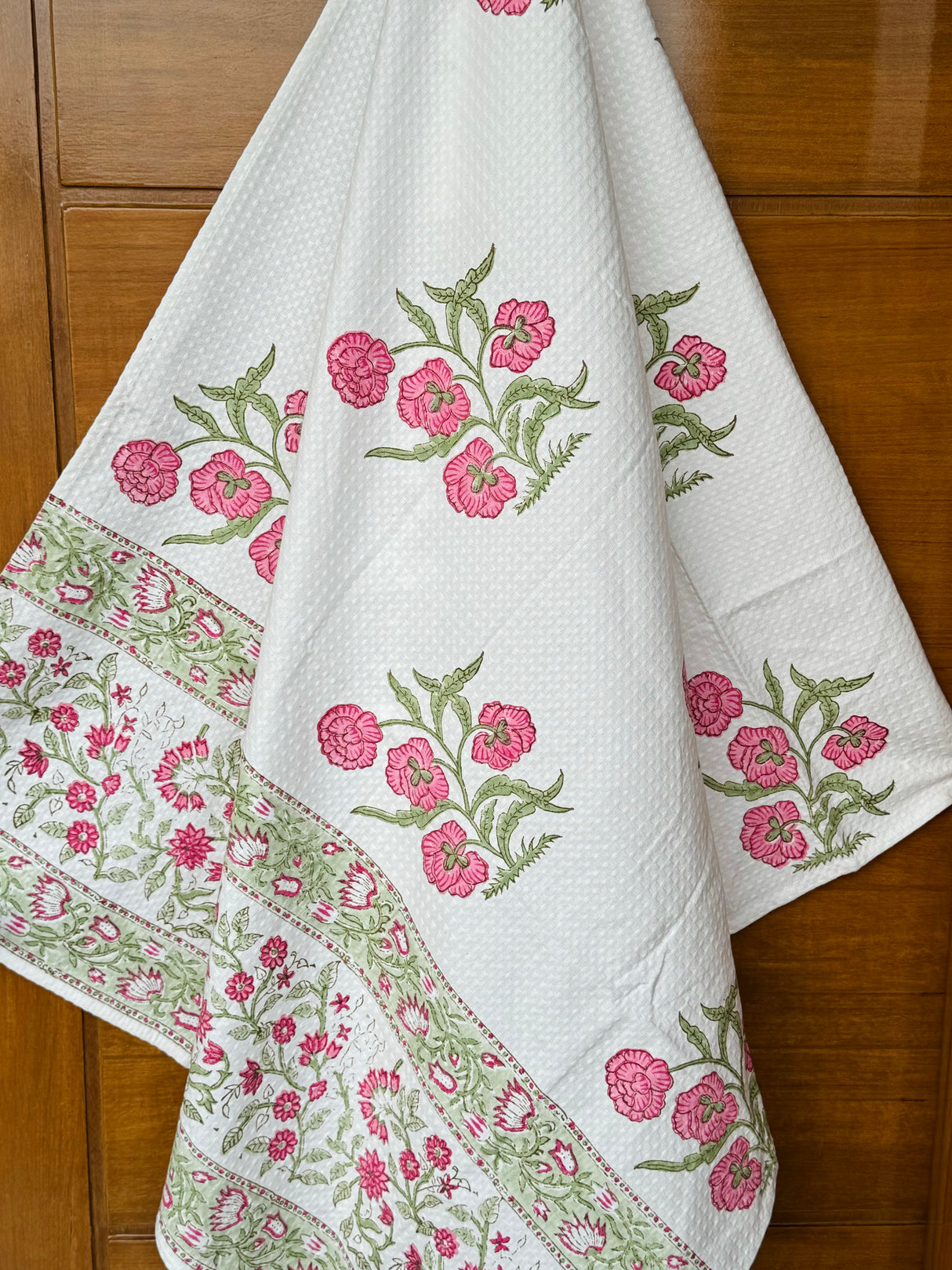 Blockprint Soft Waffle Cotton Towel (60-30 inches)