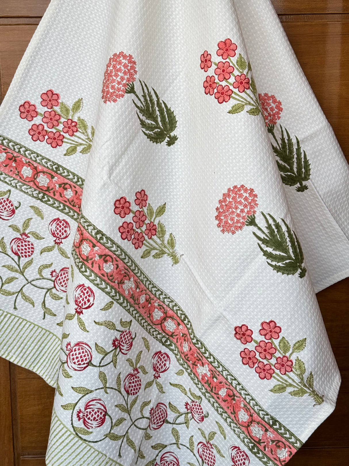 Blockprint Soft Waffle Cotton Towel (60-30 inches)