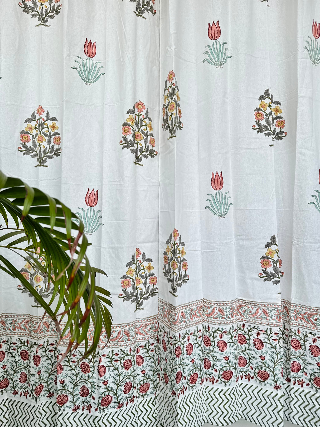 Elegant Motifs Blockprint Cotton Curtain