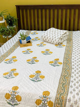 Blockprint Mulmul Reversible Quilt