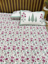 KING Size Quilted Blockprint REVERSIBLE Mulmul Bedcover (108*108 inches)