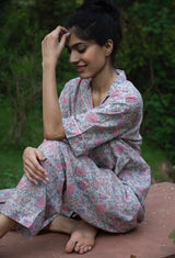 Cotton Handblock Printed Pajama Set