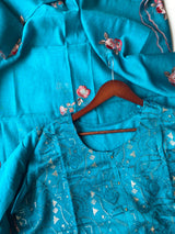 Deep-Teal-Mul-Chanderi-Embroidered-Semi-Stitched-Kurta-Set