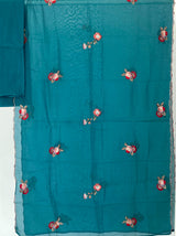 Deep-Teal-Mul-Chanderi-Embroidered-Semi-Stitched-Kurta-Set