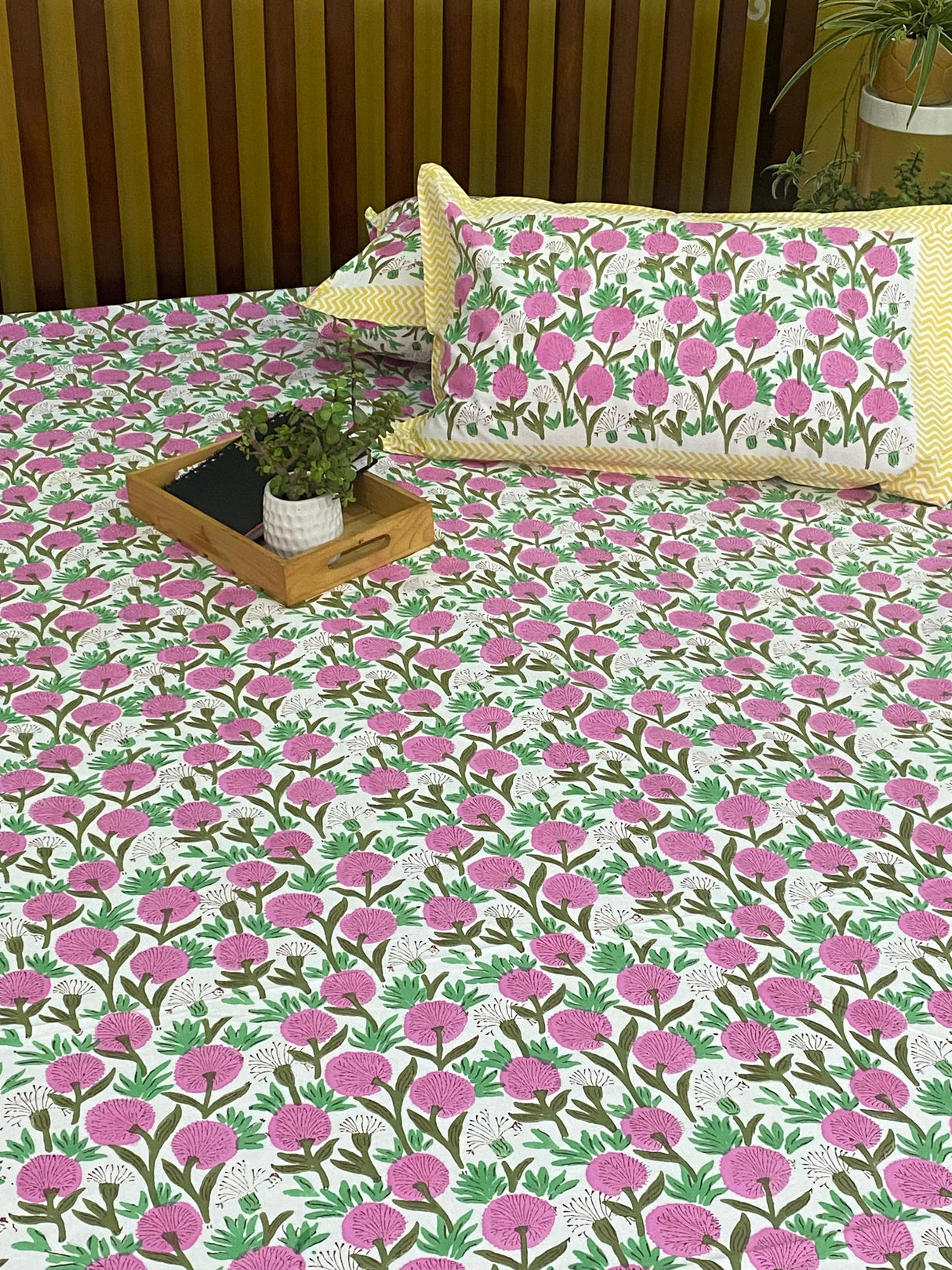 Hand Blockprinted Cotton Bedsheet -King Size (108*108 inches)