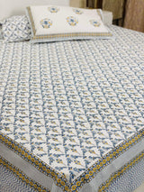 Classic Grace Reversible Mulmul Quilt & Cotton Bedsheet Set