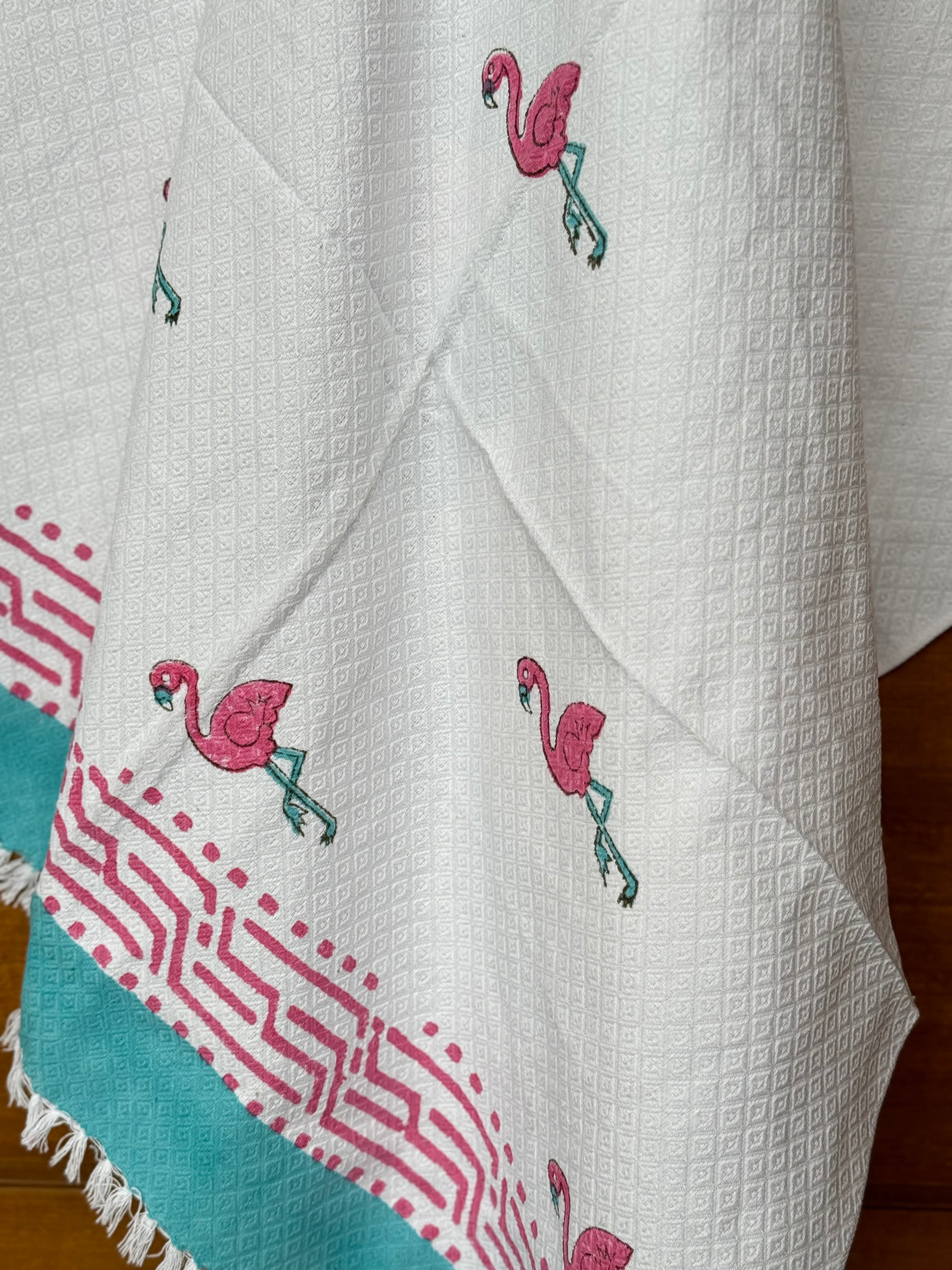 Flamingo Blockprint Soft Cotton Towel (60*30 inches)