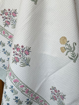 Delightful Blockprint Cotton Towel – Waffle Weave