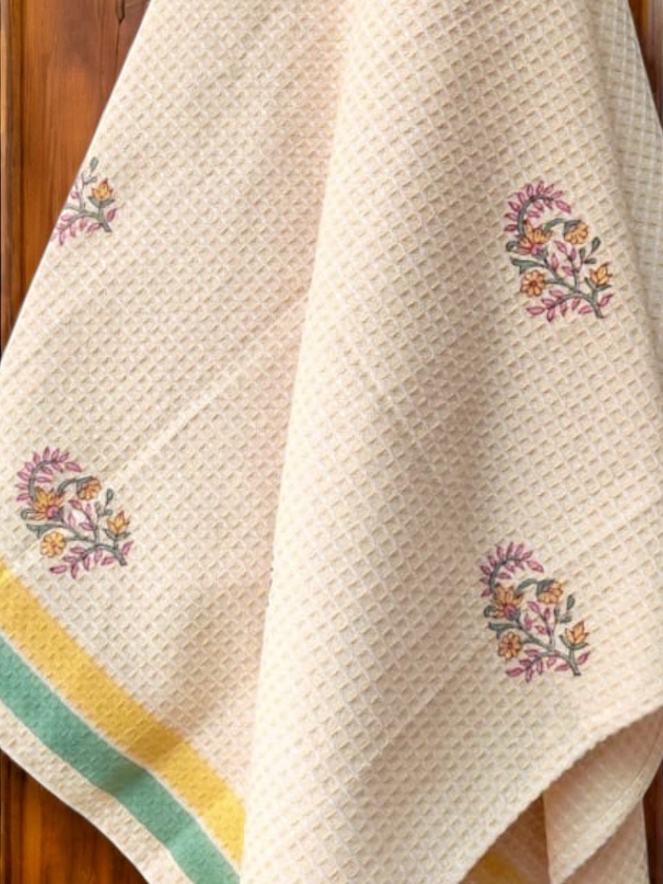 Blockprint Soft Waffle Cotton Towel (60-30 inches)