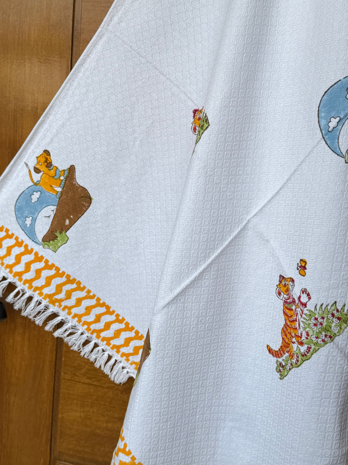 Lion King Simba Blockprint Kids Towel – Cotton Jacquard Weave