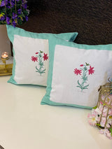 Pair of Handblock Printed Cushion Covers- 16*16 inches