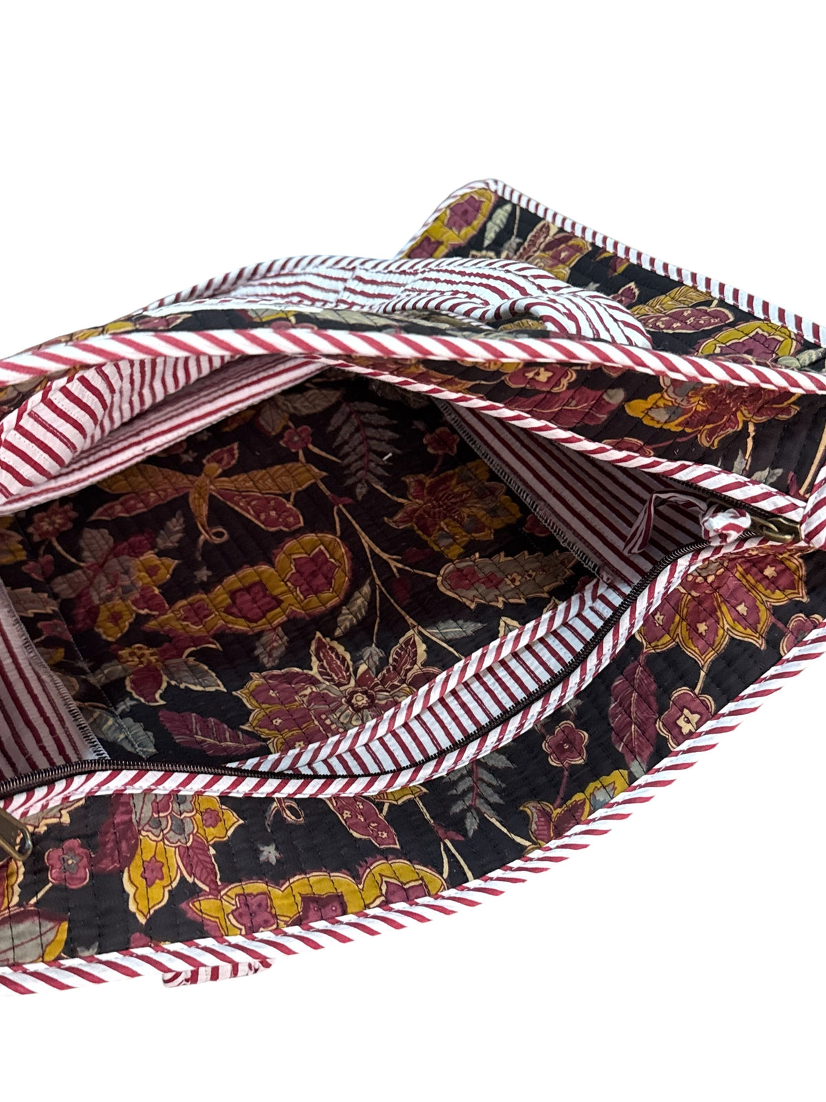 Black Floral Pattern Lightweight Tote Bag
