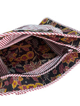 Black Floral Pattern Lightweight Tote Bag