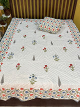 Blockprint Mulmul Reversible Quilt