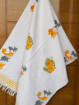 Roaring Lion Blockprint Kids Towel – Cotton Jacquard Weave