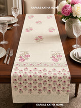 Elegant Blockprint Cotton Table Runner