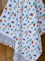 Purple Space Blockprint Kids Towel – Cotton Jacquard Weave
