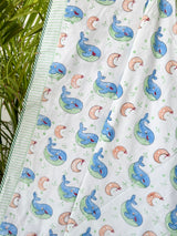 Cute Dolphin Handcrafted Kids Cotton Blanket
