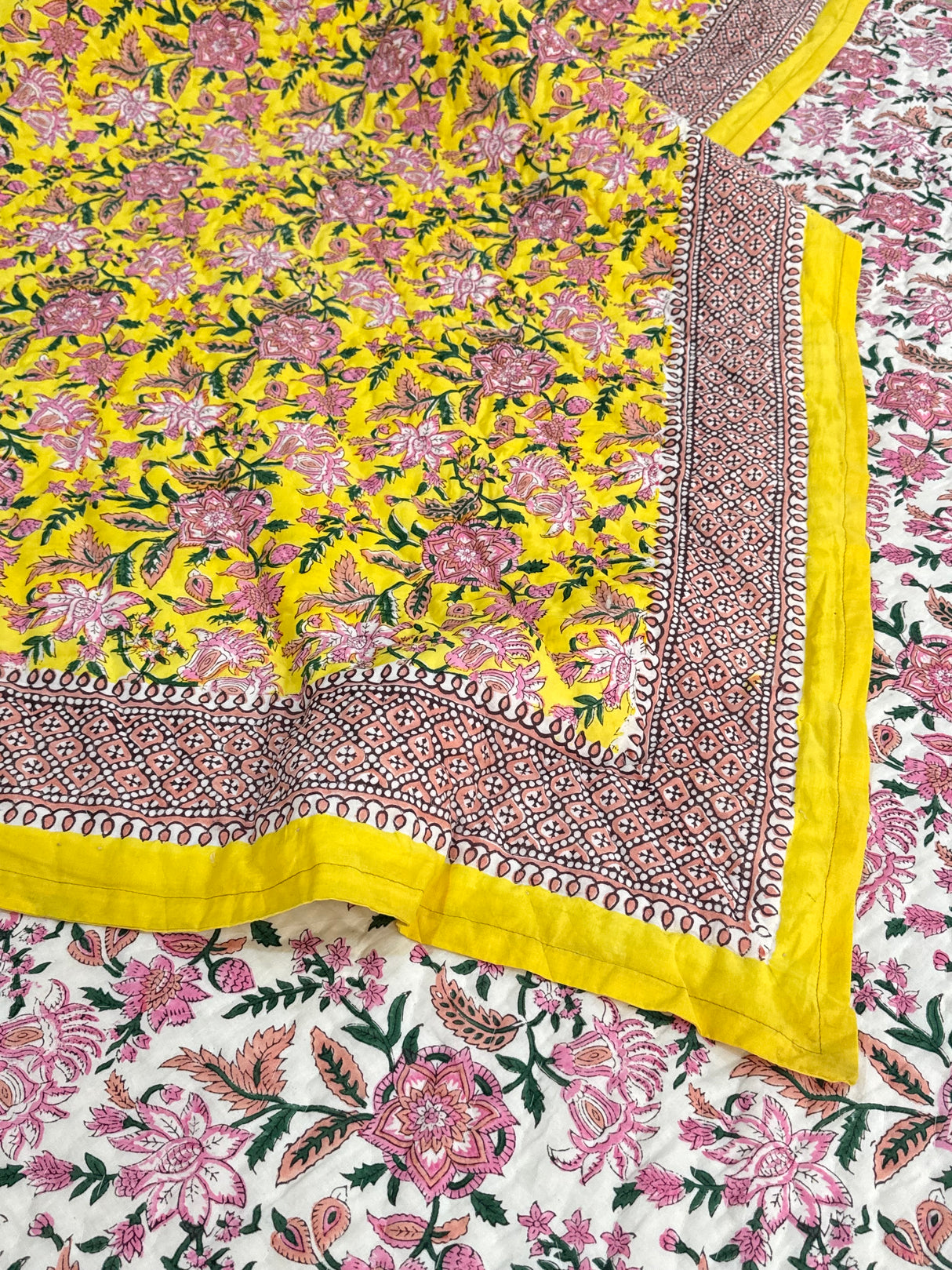 HandBlock Printed Mulmul Reversible Quilt