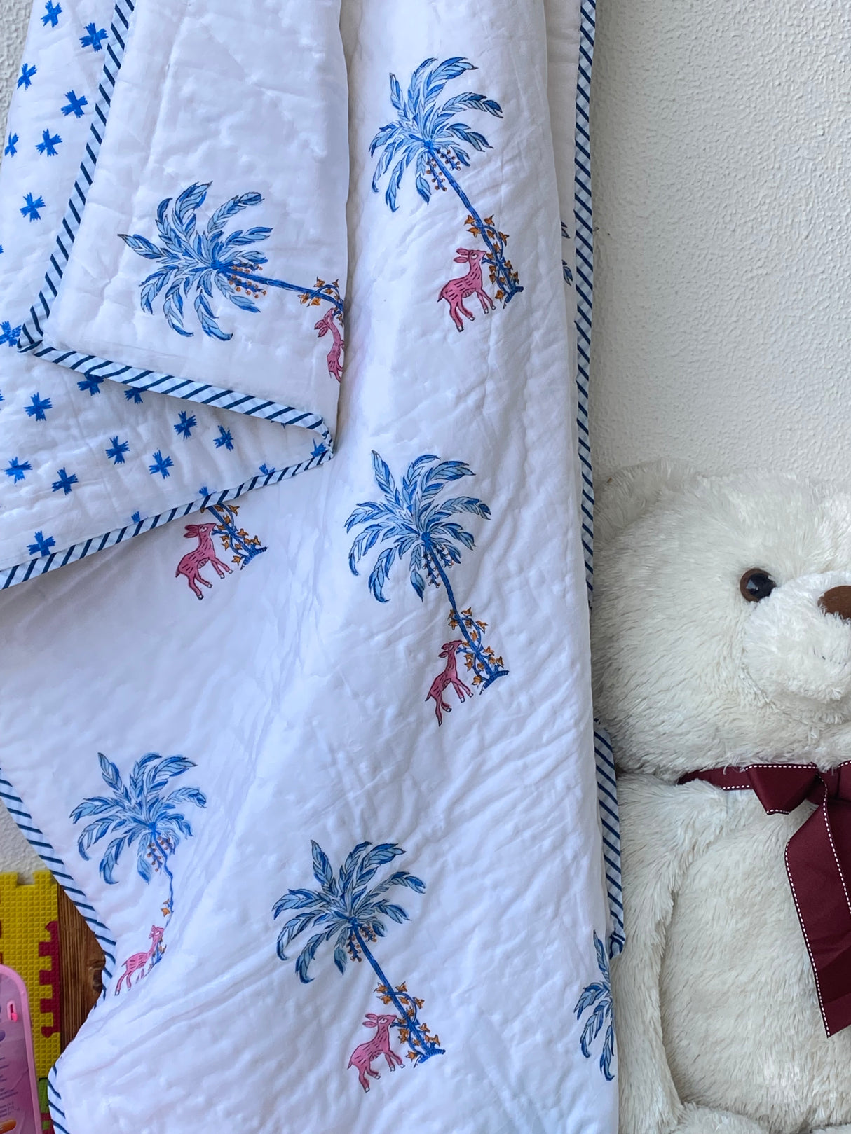 Deer Blockprint Kids Quilt