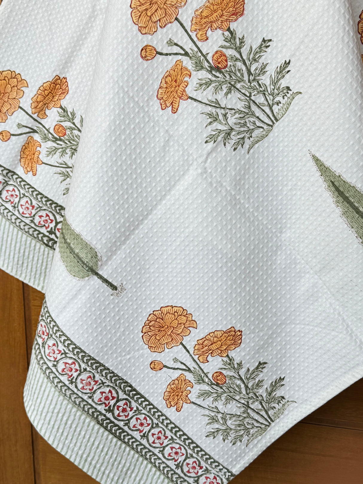 Blockprint Soft Waffle Cotton Towel (60-30 inches)