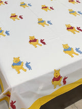 Red Pooh Blockprint Cotton Bedsheet