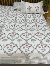 Elegant Mughal design fitted bedsheet with elastic