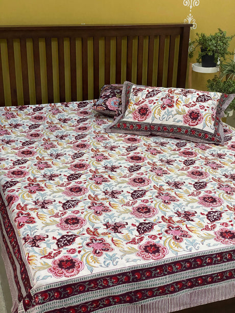 Export quality handcrafted cotton bedsheet