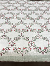 KING Size Quilted Blockprint REVERSIBLE Mulmul Bedcover (108*108 inches)