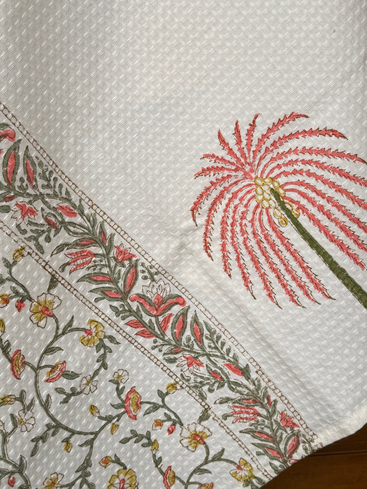Blockprint Soft Waffle Cotton Towel (60-30 inches)