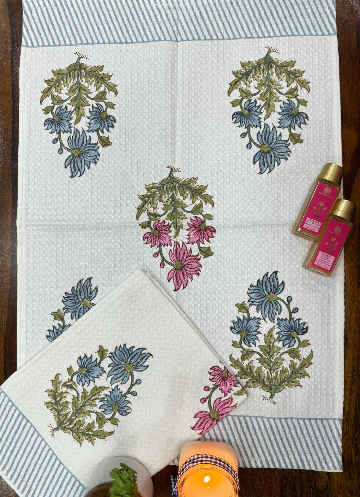 Pair of Blockprint Cotton Hand Towel