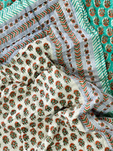 Blockprint Mulmul Reversible Quilt