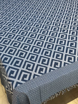 Blue Grey Geometrical Bedspread with 2 Pillow Cases
