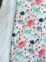 Dinosaur Kids Quilt Handblock Printed
