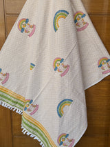 Unicorn Rainbow Blockprint Soft Cotton Towel (60*30 inches)