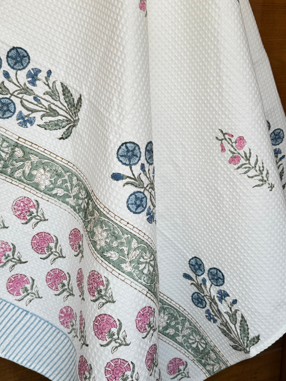 Delightful Blockprint Cotton Towel – Waffle Weave