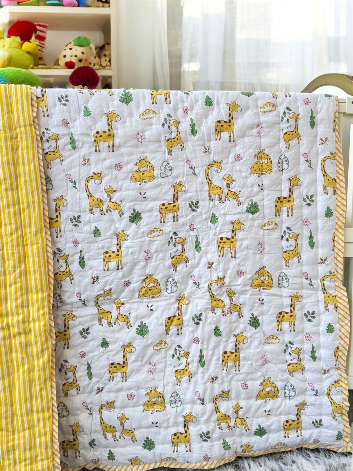 Rabbit Blockprint Kids Quilt