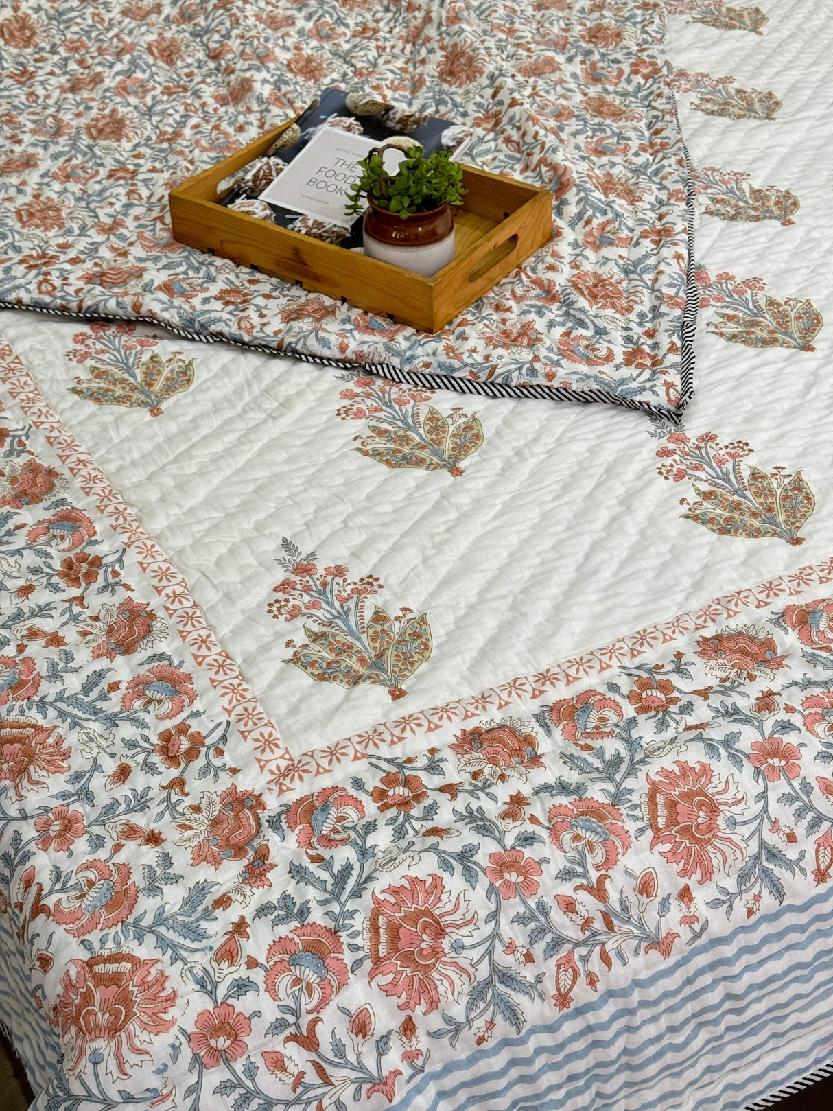 HandBlock Printed Mulmul Reversible Quilt