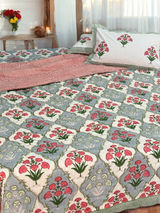 Blockprint Bedsheet & Quilt Set