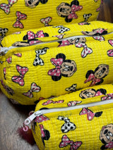 Yellow minnie Set of 3 Multipurpose Pouch (large, medium and small)