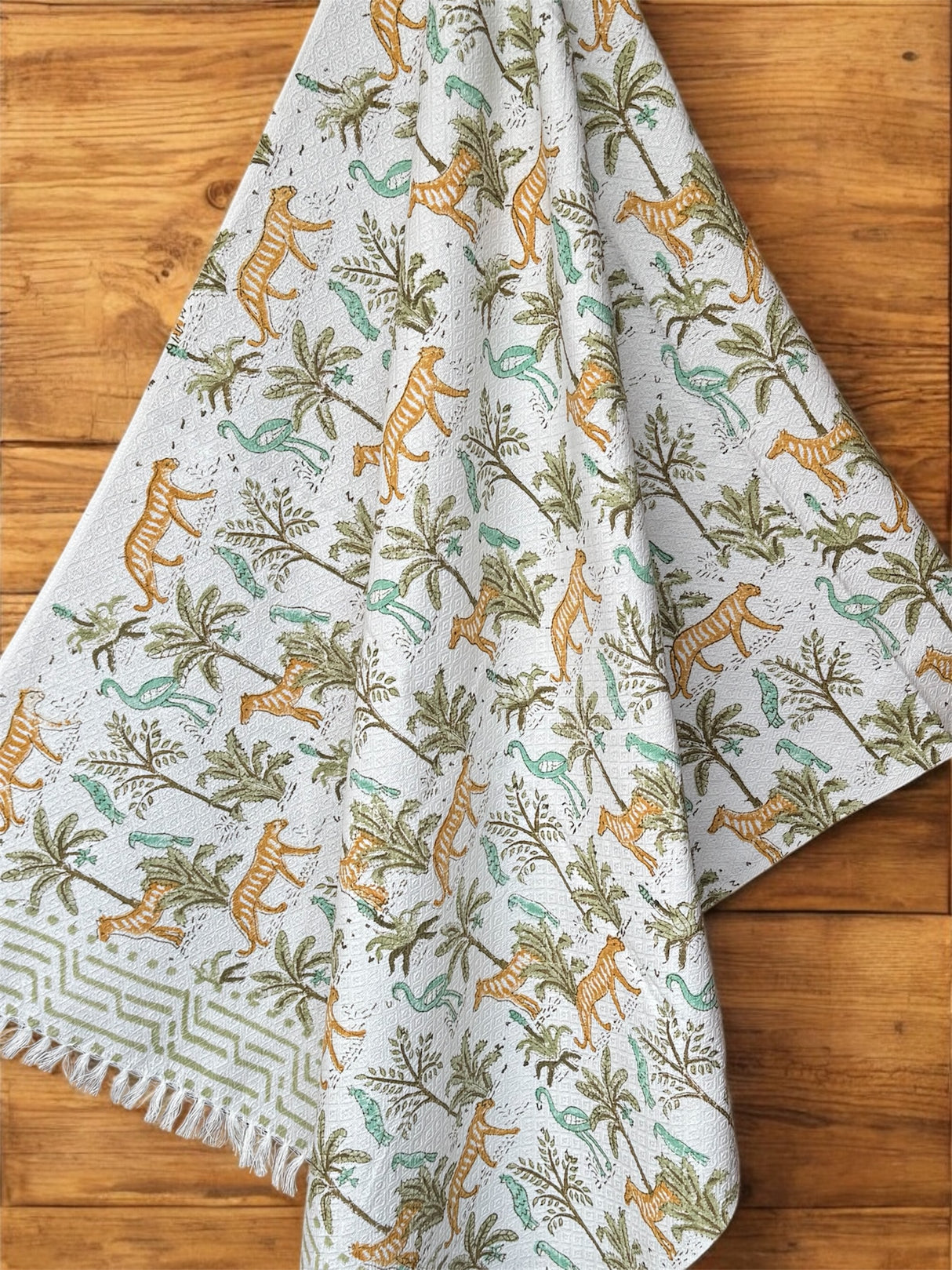 Safari Theme Blockprint Soft Cotton Towel (60*30 inches)