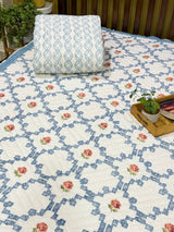 Spring Repose Handblock Print Reversible Mulmul Quilt