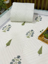 Blockprint Mulmul Reversible Quilt