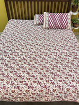 KING Size Quilted Blockprint REVERSIBLE Mulmul Bedcover (108*108 inches)