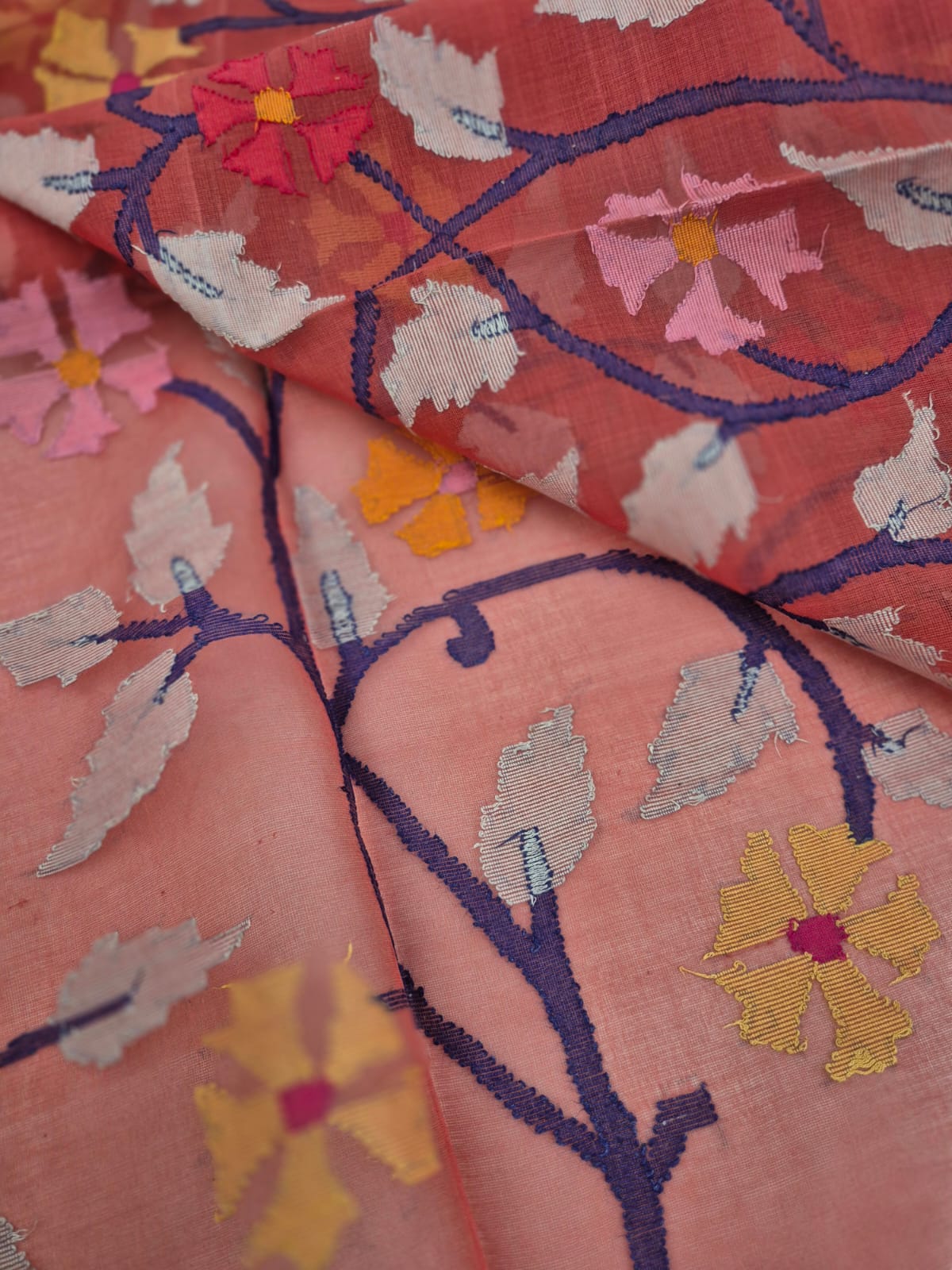 Floral Handloom Muslin Silk Jamdani Dupatta
