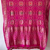 Gulabi Rani Pink Banarasi Georgette Meenakari Dupatta