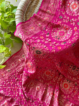 Gulabi Rani Pink Banarasi Georgette Meenakari Dupatta