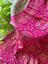 Gulabi Rani Pink Banarasi Georgette Meenakari Dupatta