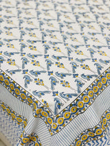 Hand block printed cotton bedding by Jaipur artisans